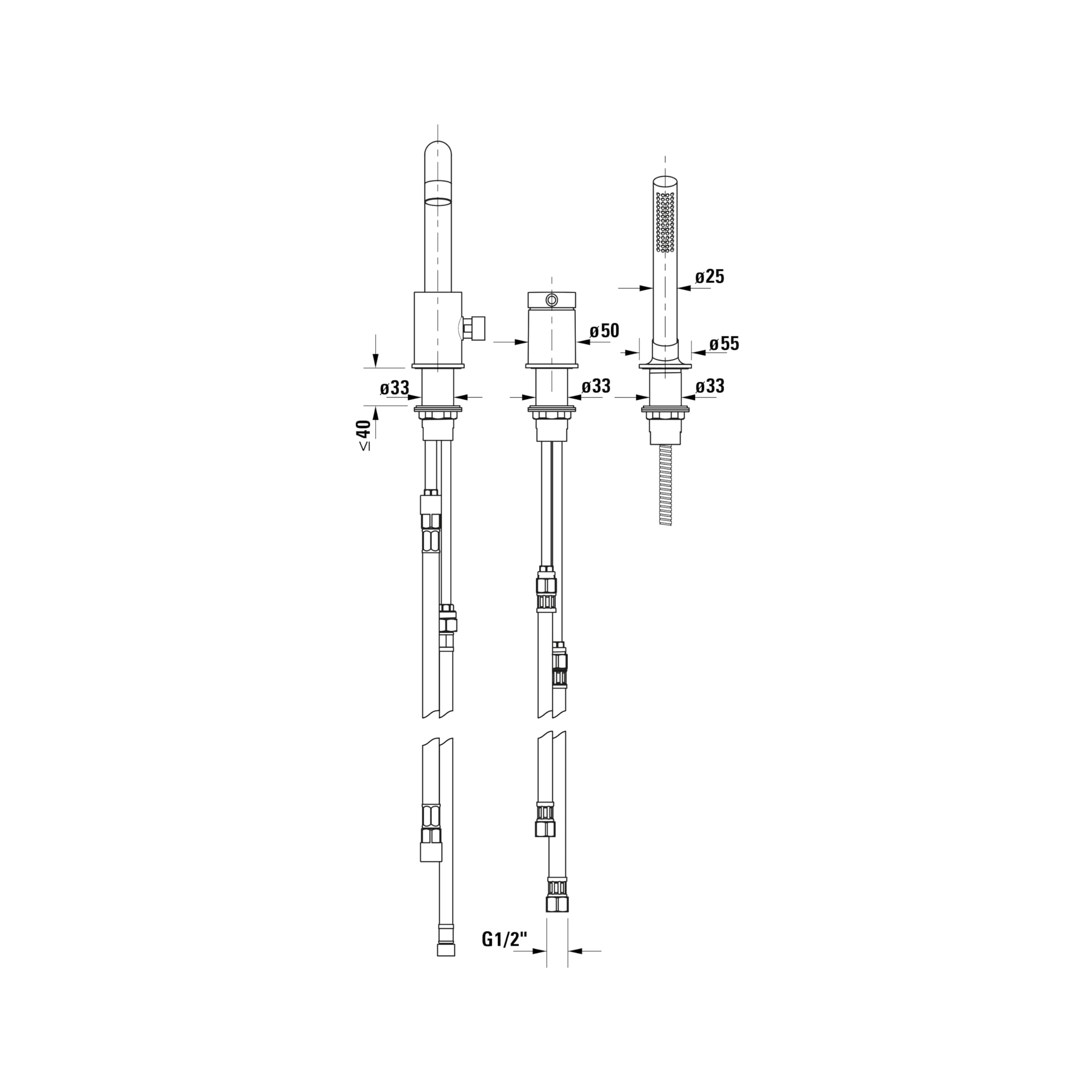 Duravit Circle 3-Loch Wannenarmatur, Einhebel-Wannenmischer mit Keramikmischsystem, Badewannenarmatur, Chrom