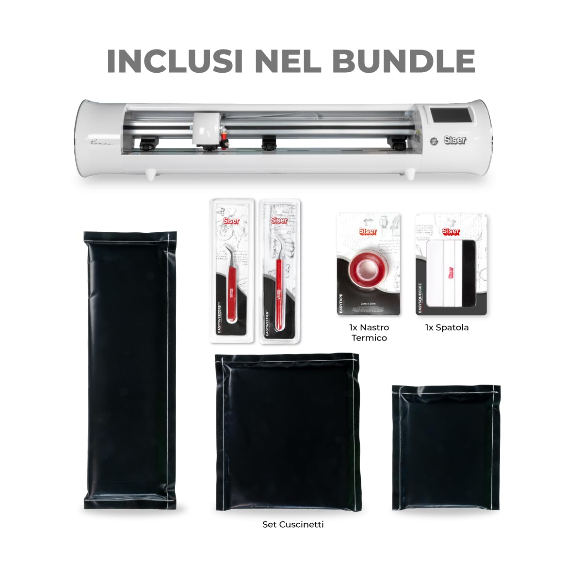 Siser Romeo® Pacchetto Starter - Include Plotter da Taglio ad Alta Definizione Romeo, Vinili Termoadesivi e Stampabili, Accessori e Abbonamento Leonardo™ Pro