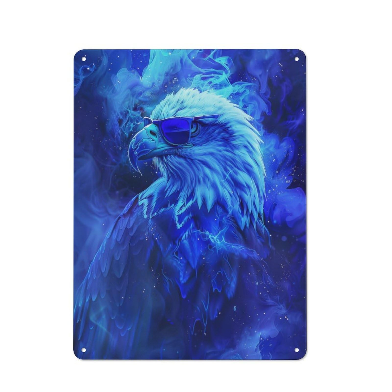 Junmoney Eagle In Colorful Paint Vintage Tin Wall Plaque 40X30cm For Workshop Wall, A Decorative Christmas Gift For Makers And Diy Enthusiasts