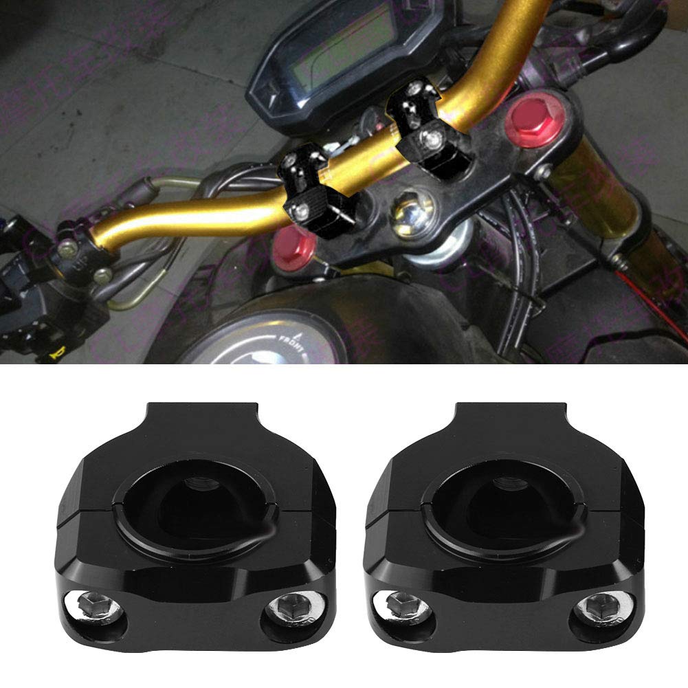 1 Par Abrazadera de Barra de Manillar Negro 28 mm Aleación de Aluminio CNC Soporte de Manillar de Motocicleta Abrazadera de Barra Elevadora Universal