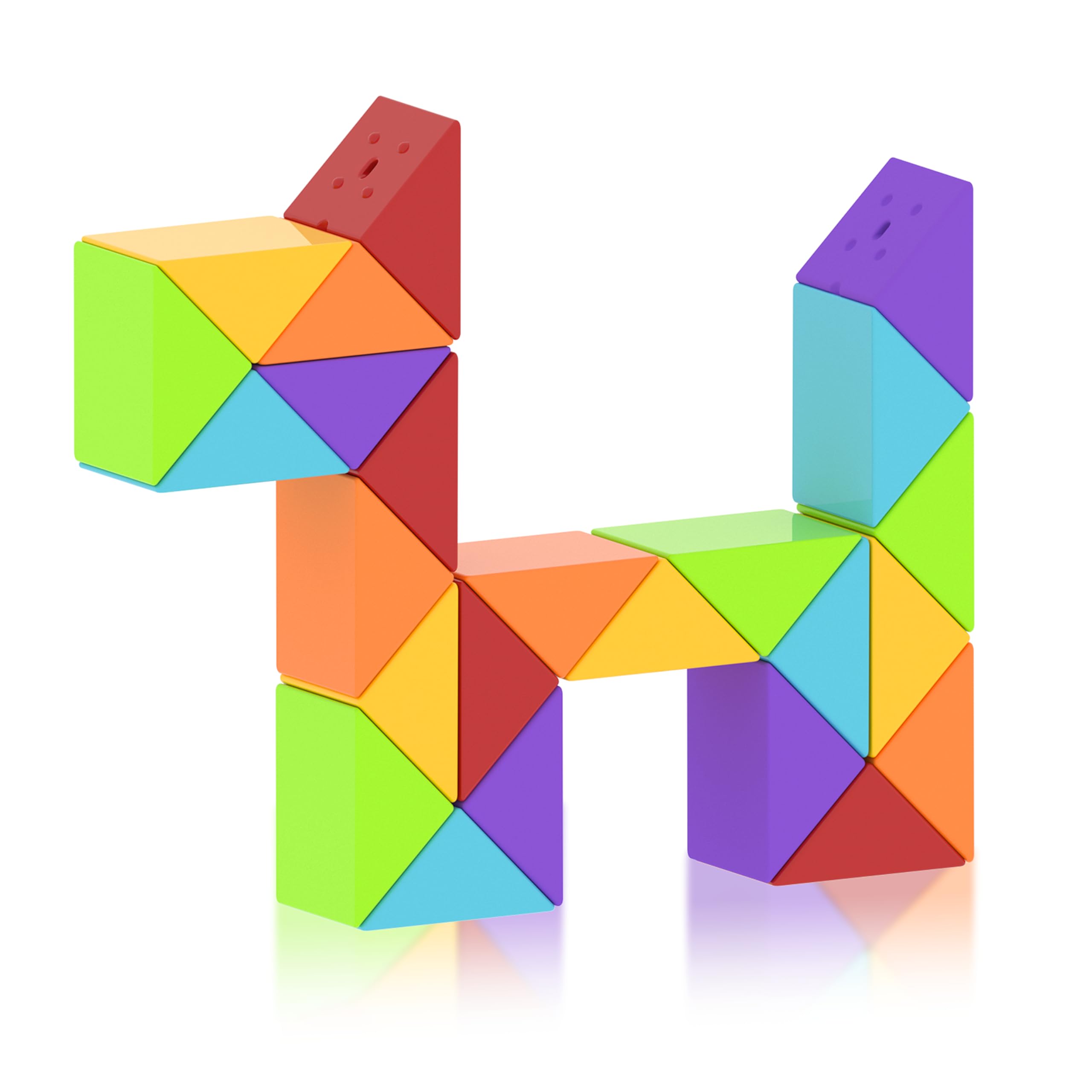 Ganowo Fidget Snake Cube Sensory Toys 24 Block Party Favors Stocking Stuffers for Kids Rainbow 1PCS