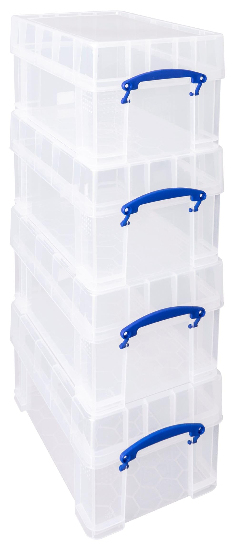 Really Useful Box Really Useful Stackable Plastic Storage Box 9L With Xl Lid Clear (Pack Of 4)