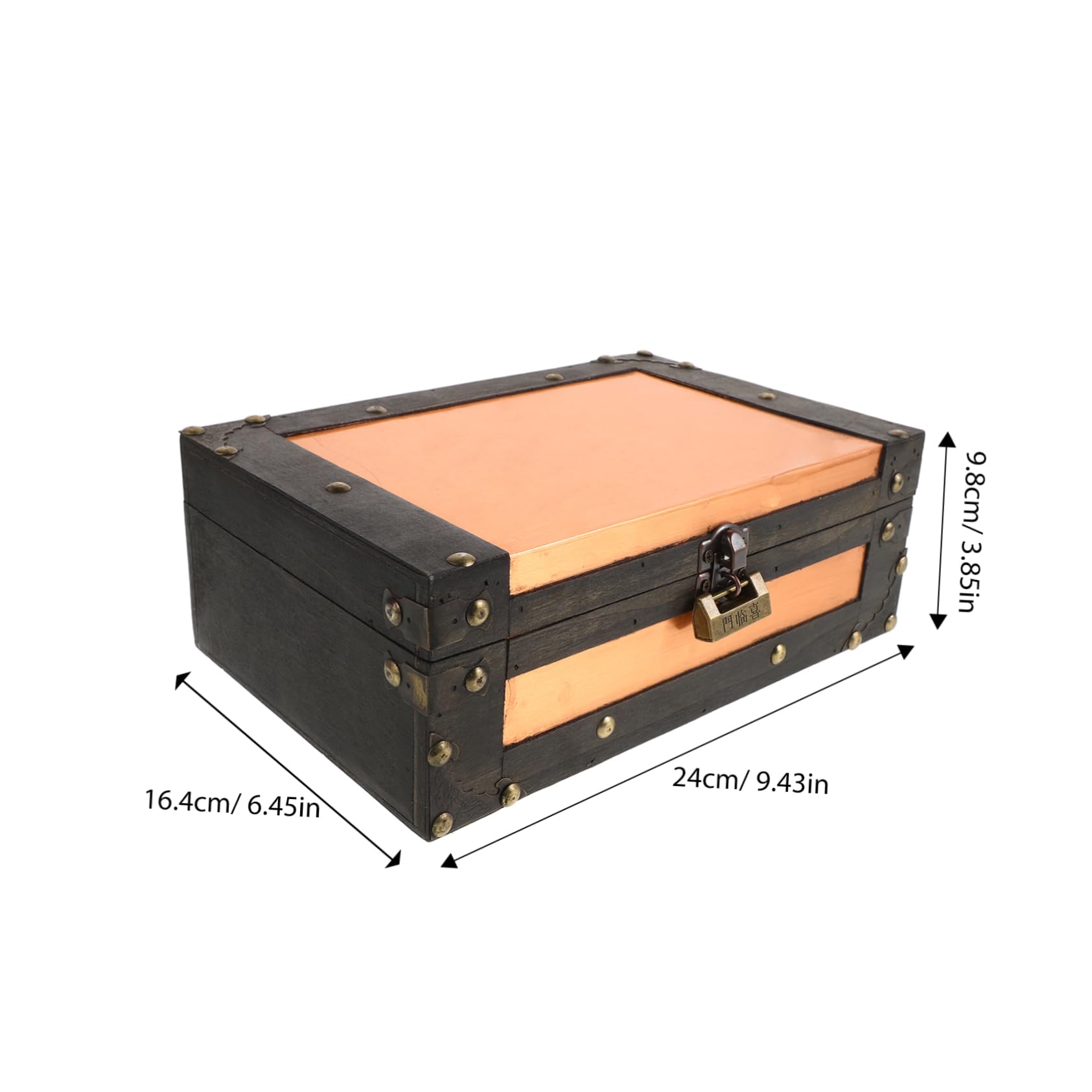 PRETYZOOM Vintage Treasure Display Box Wooden Jewelry Storage Decorative Craft Box