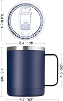 Vista 91 de MEWAY 12oz Coffee Mug With Handle 8 Pack Bulk,Stainless Steel Insulated Travel Tumblers With Sliding Lid,Double Wall Vacuum Camping Cup for Hot &