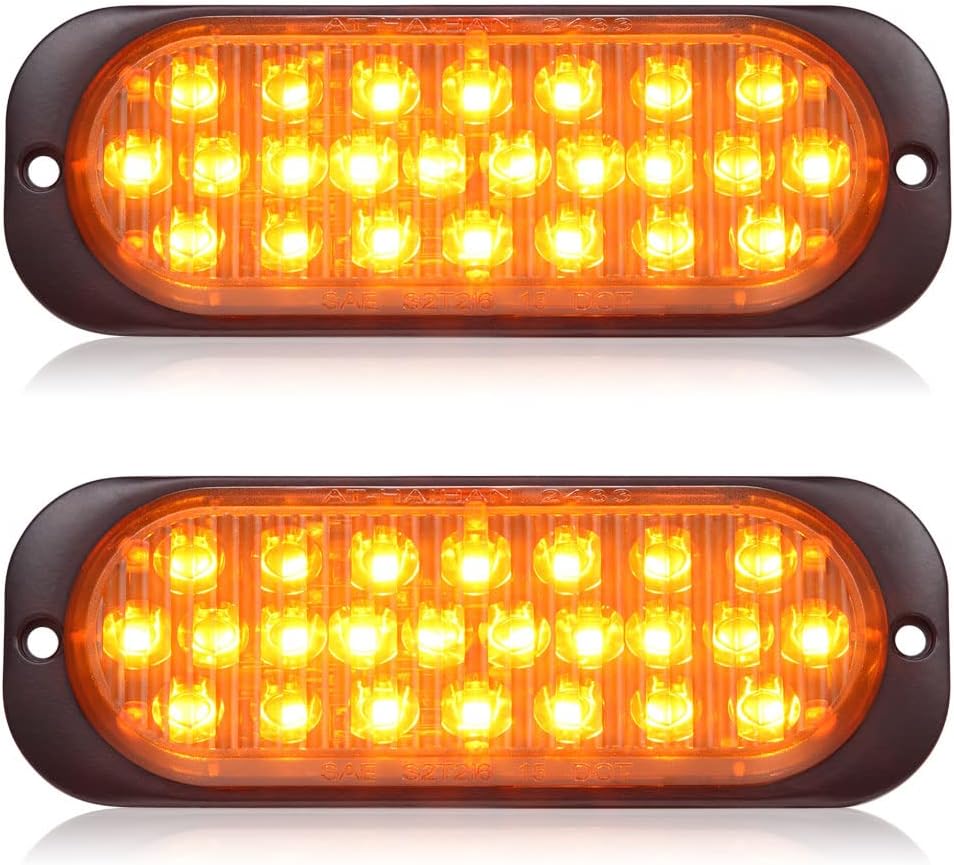 AT-HAIHAN Pack of 2 Aluminum Housing Red LED Trailer Stop Brake Turn Tail Lights 7.5 Inch, DOT Compliant Waterproof Surface Mount Lighting for Truck Tractor Jeep RV
