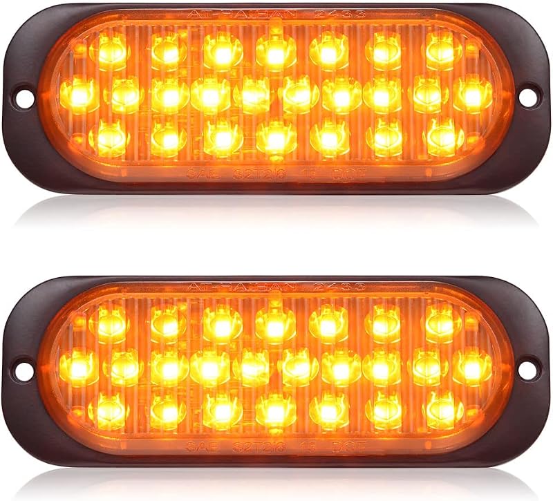 Luzes LED âmbar para freio, seta e lanterna de reboque AT-HAIHAN 12 V – Kit com 2 unidades