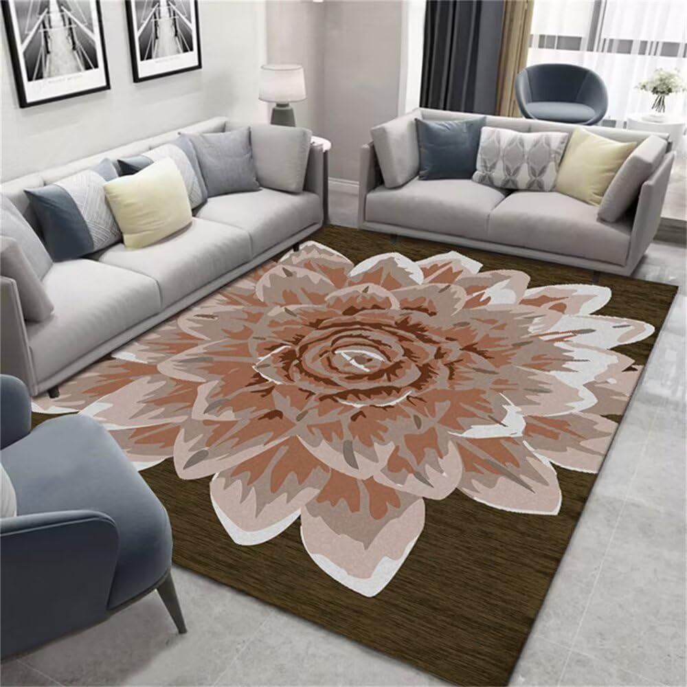 Tapis de salon rose 80x150cm moderne pour couloir et chambre