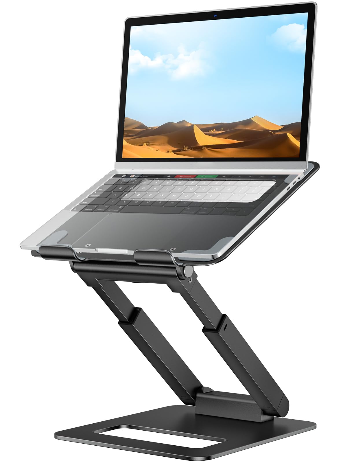 tounee Laptop Stand for Desk Adjustable Height, Telescopic Computer Stand with Pull Out Design Ergonomic Laptop Riser Fits All Laptops 10-17"-Black