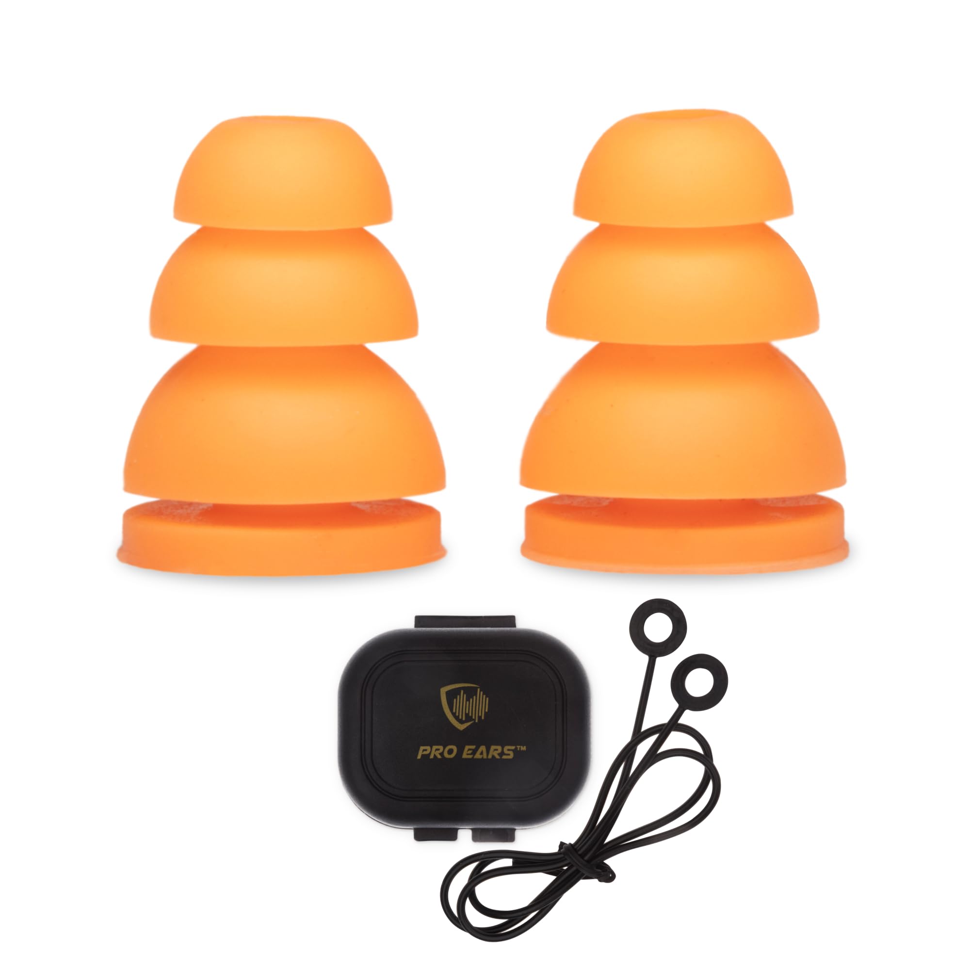 Audiomorphic Earplugs, Shooting Ear Protection, Noise Canceling Earbuds, Hearing Protection, Concert Ear Plugs, Carrying Case Included, Orange (Small)