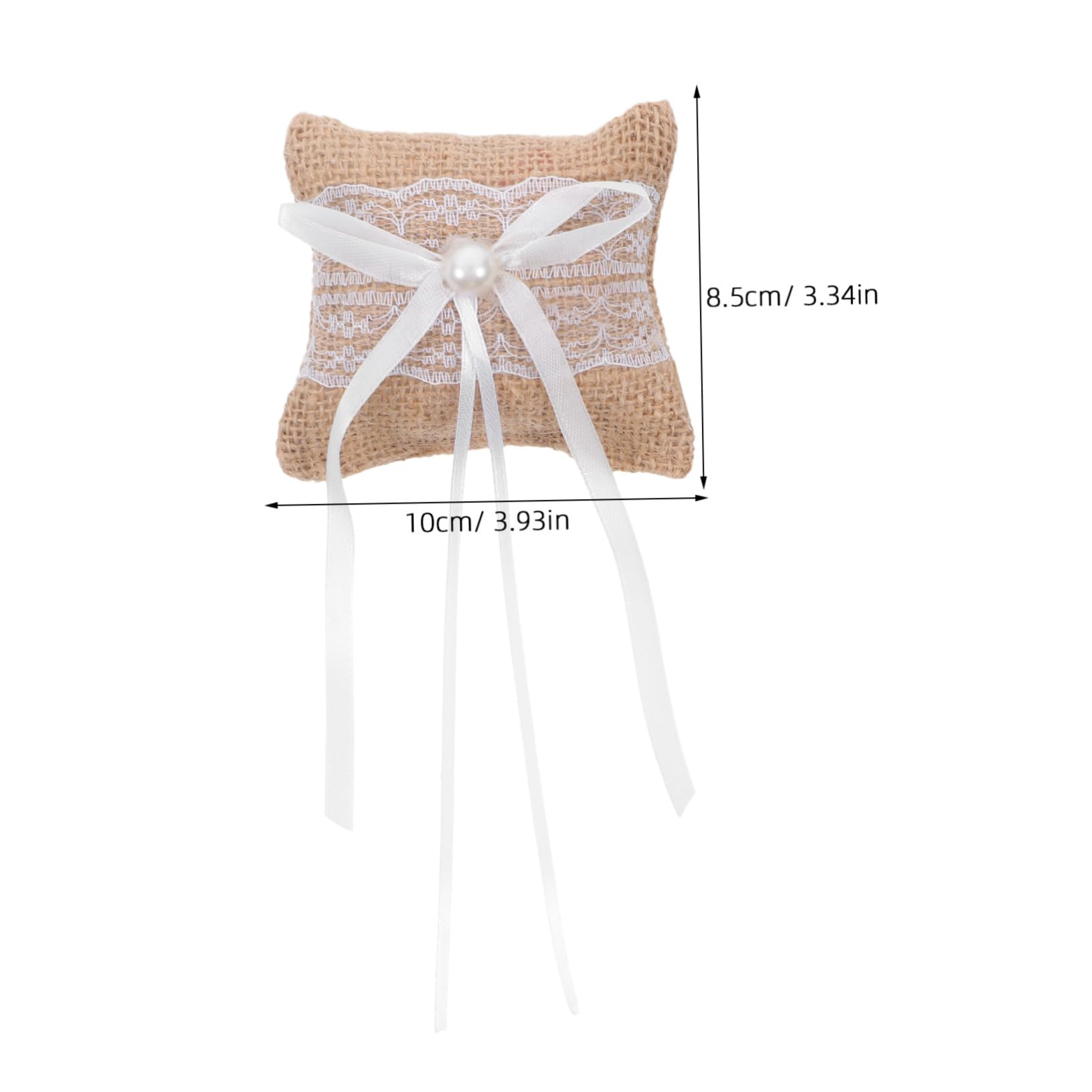 STOBAZA 4pcs Burlap Lace Ring Cushion Holder for Weddings Engagements Proposals Charming Rustic Design Secure Ring Placement Versatile for Ceremony Photography