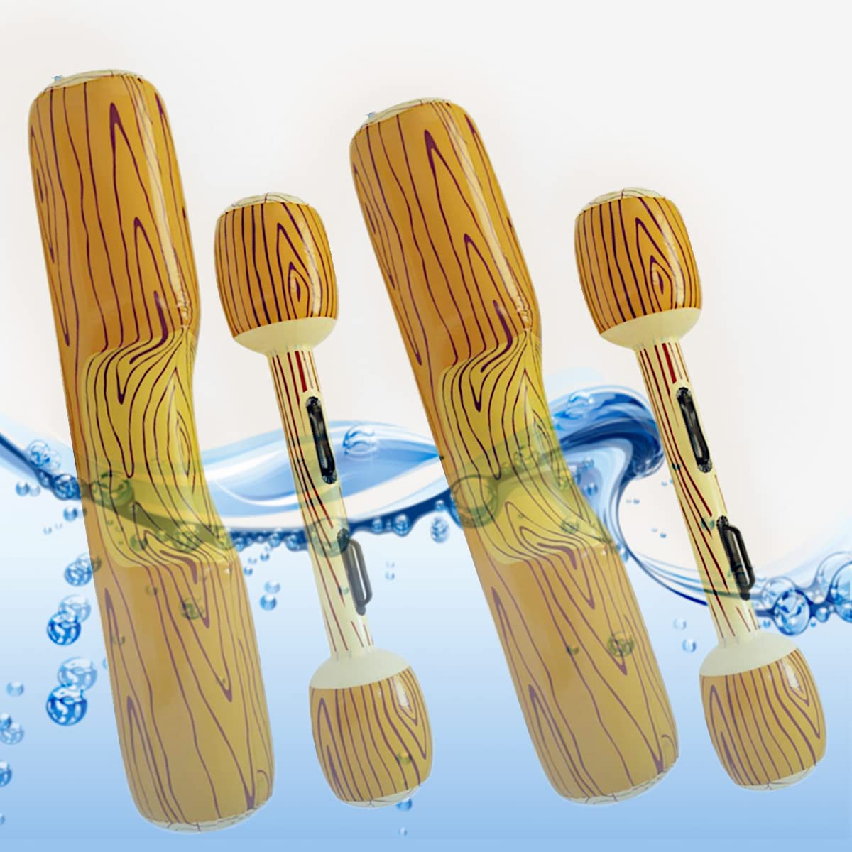 Megadream 4Pcs/Set Inflatable Floating Row Toys, Battle Log Rafts Summer Pool Water Toy Party Water Sports Games Float Toys for Children and Adults