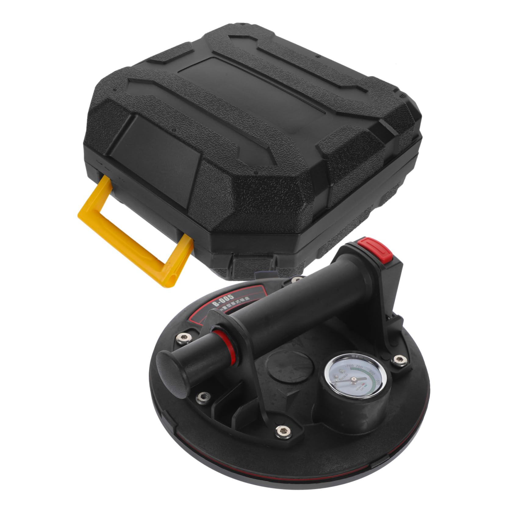 TIDTALEO 1Pc Vacuum Suction Cup Glass Lifter Tool with Pressure Gauge for Heavy Duty Lifting of Tiles Ceramics Glass and Smooth Surfaces and Stable Design for Safe Handling