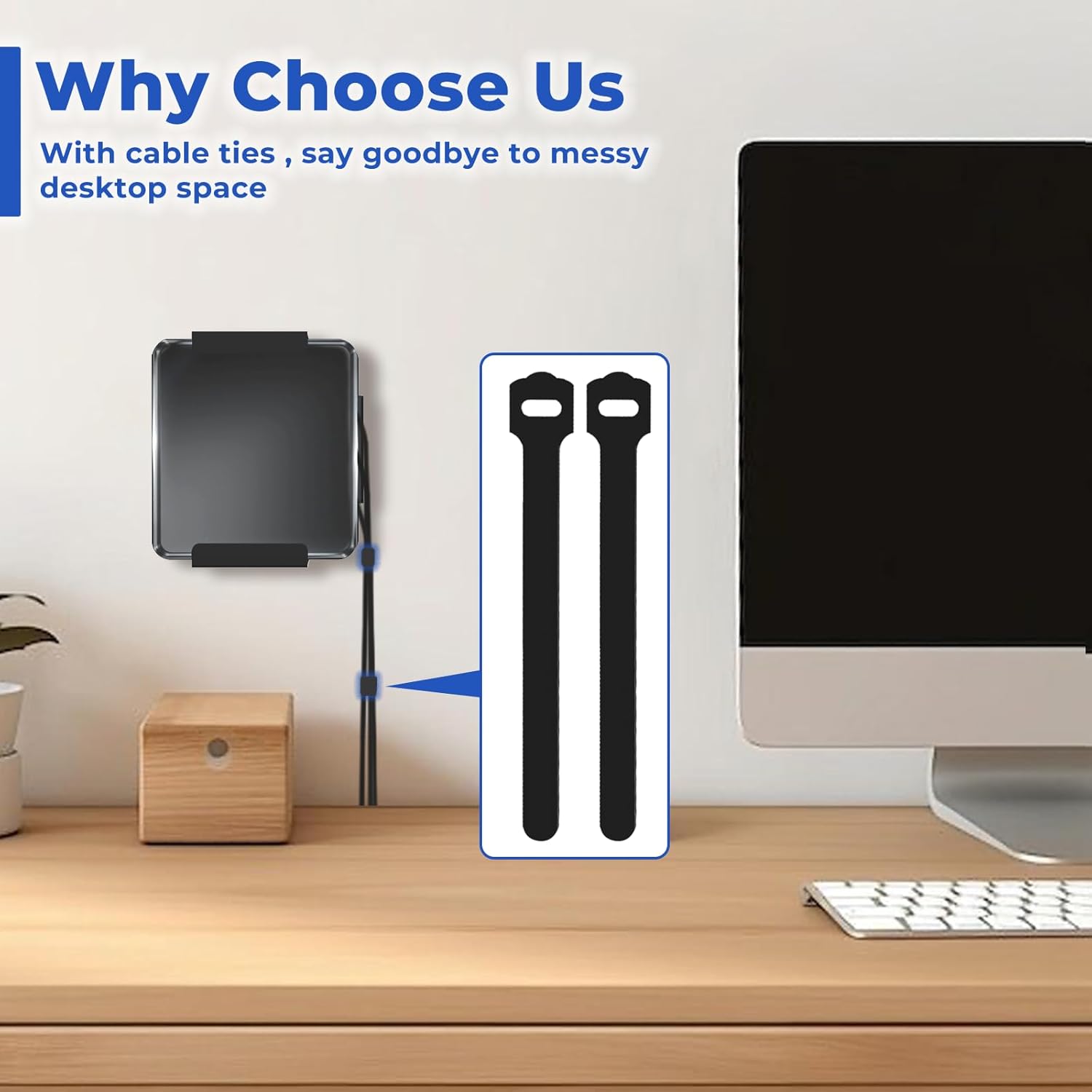 Mini PC Mount for GMKtec VESA Wall and Under Desk Mount for GMKtec G3 Plus/ G1/ M3 Plus/ M2 Mini Desktop Computer Metal Mini Gaming PC Mounting Bracket for GMKtec with Screws and Cable Straps