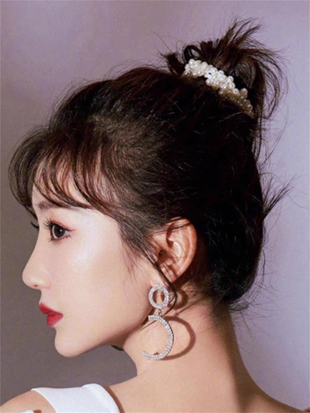 yangzerang Pearl Hair Scrunchies Hair Ties Beaded Fashion Elastic Hair Scrunchies Elegant Pearls Ponytail Holder Hair Stretch Hair Rope Accessories for Women Girls Jewelry - Image 4