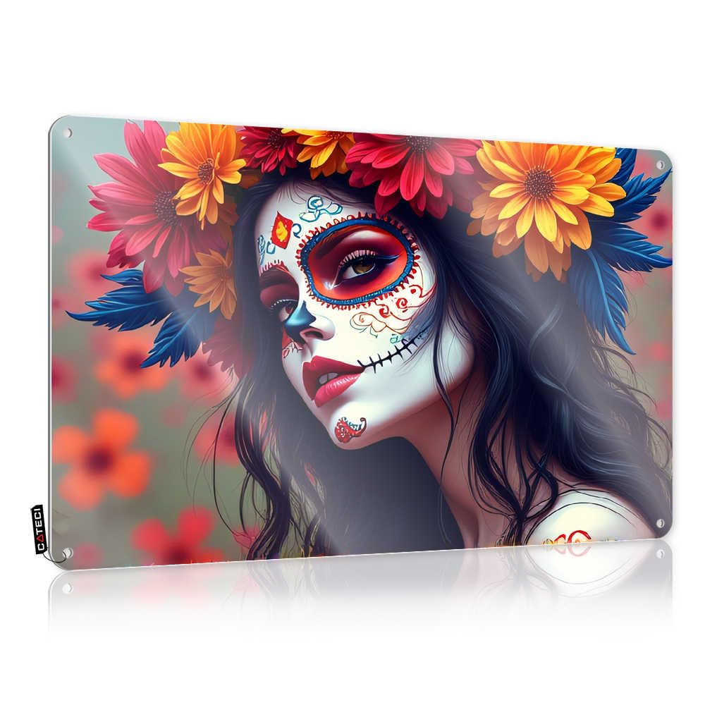 Fzfn Colour Patriotic Signs, Pool Decorations Outdoor Haves Day Of The Dead: A Floral Tribute | Farmhouse Road Decor(30X40cm)