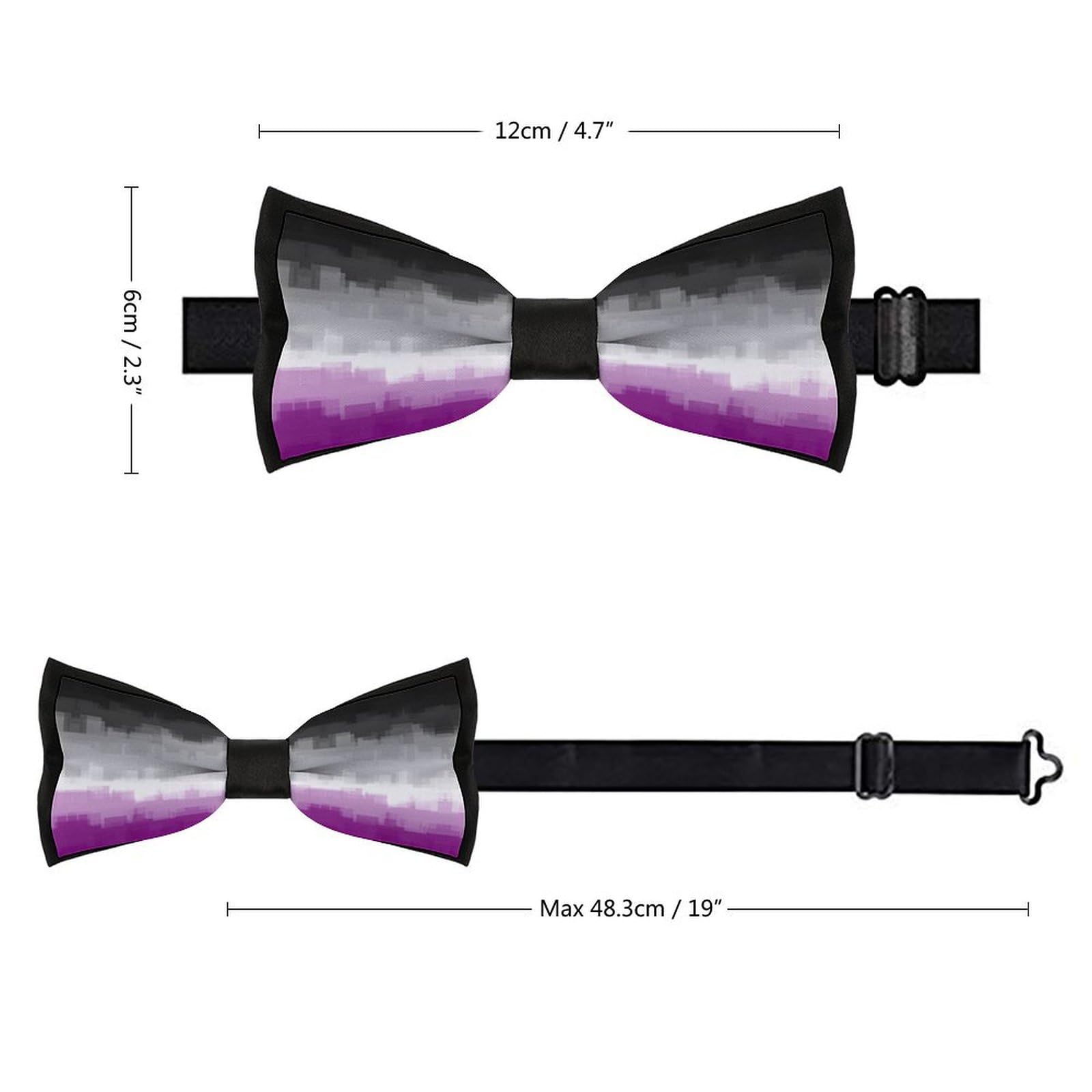 GoasNei Asexual Pride Flag LGBTQ Bow Tie for Men Adjustable Necktie Funny Tie Neck Ties for Weddings Party