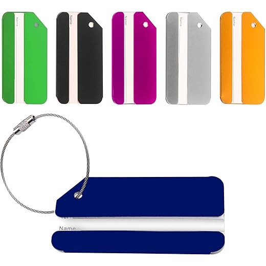 Homeaura Luggage Tags 6 Pcs Aluminum