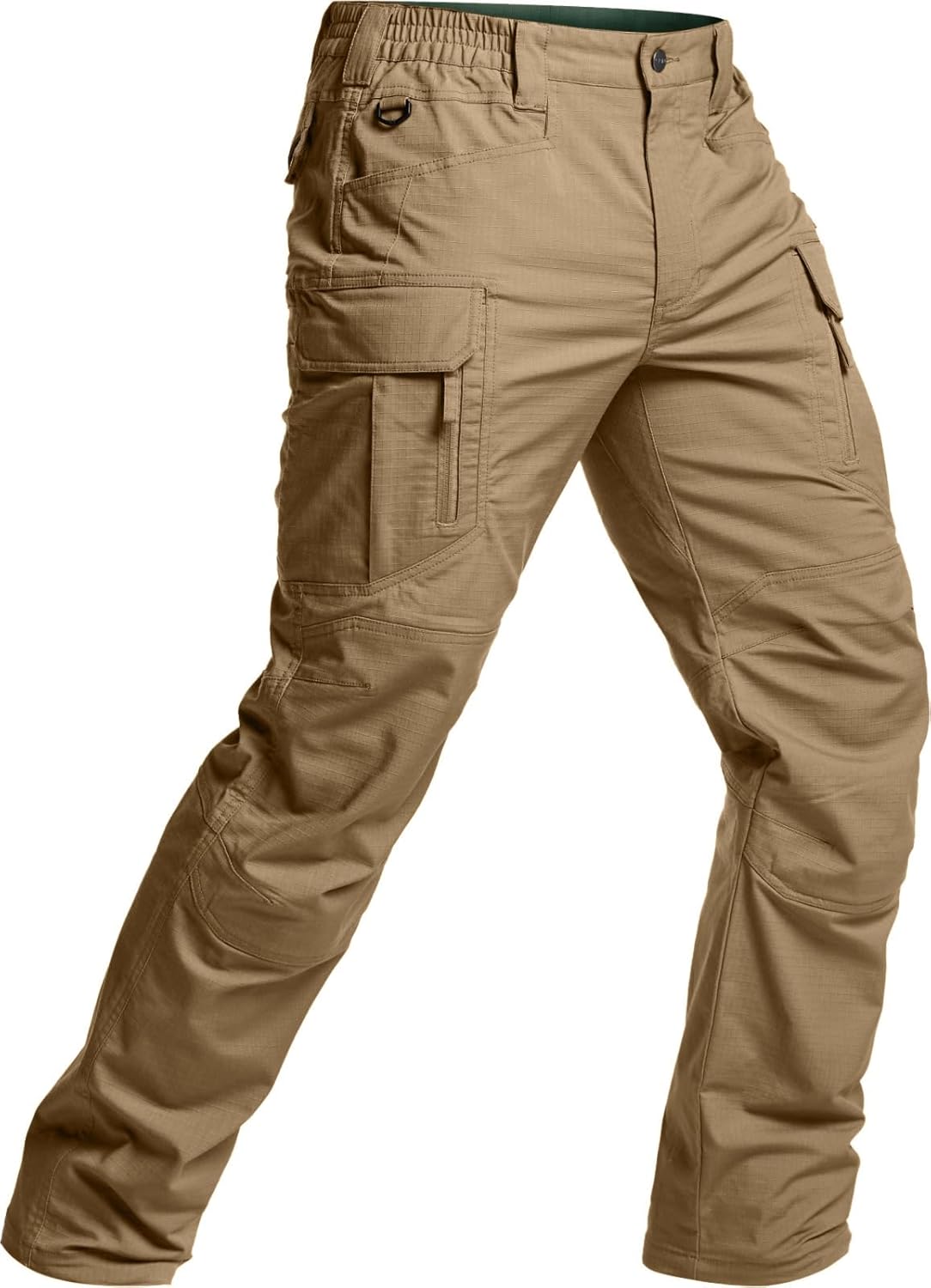 CQR Men's Flex Stretch Tactical Pants, Water Resistant Ripstop Cargo Pants, Lightweight EDC Outdoor Work Hiking Pants - Image 9