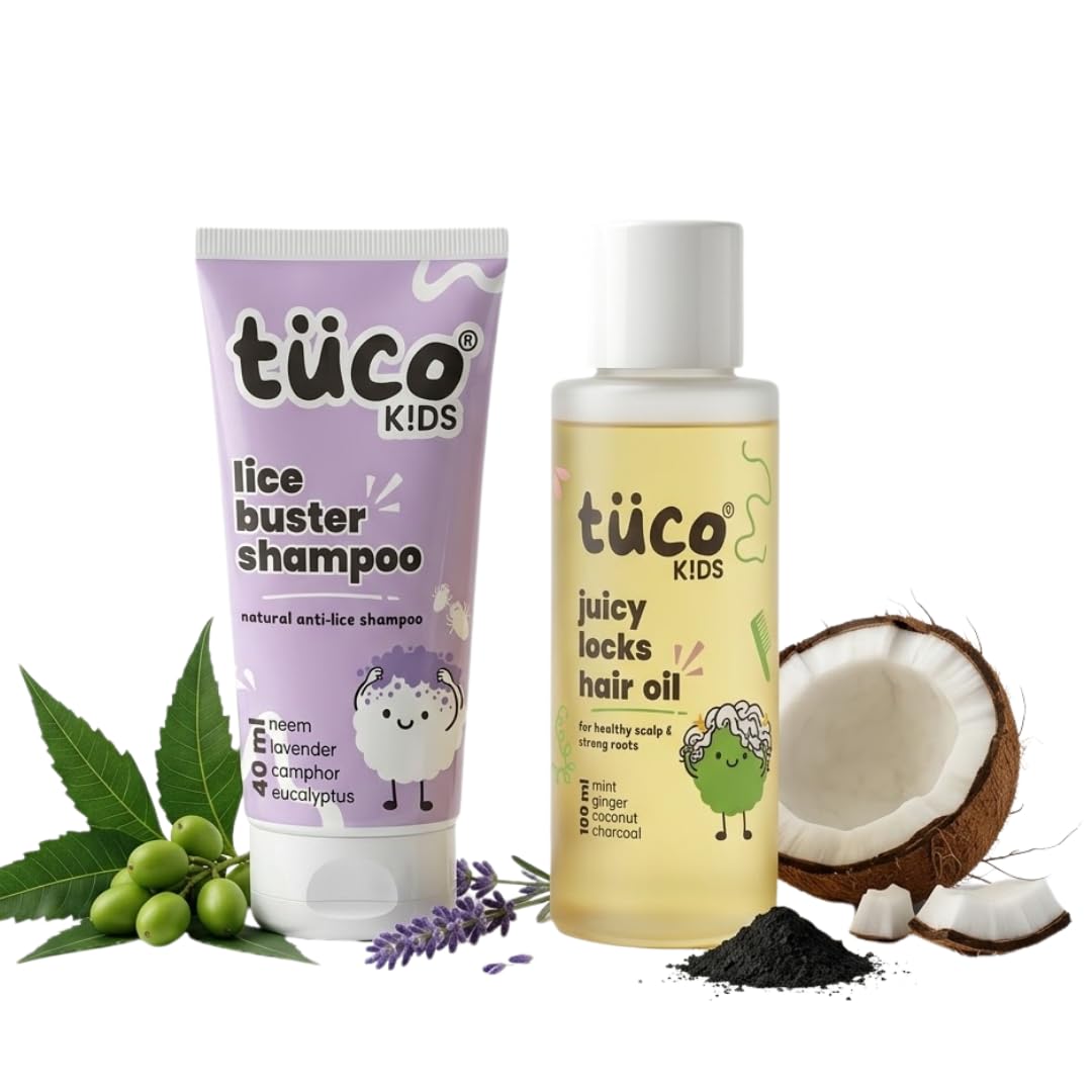 Tuco Natural Anti Lice Combo | Lice Shampoo 40ml + Anti lice Hair Oil 100ml | Perfect for Lice & Itchy Scalp | 100% Natural active with Camphor, Neem, Tea Tree Oil | Safe for kids-image-48