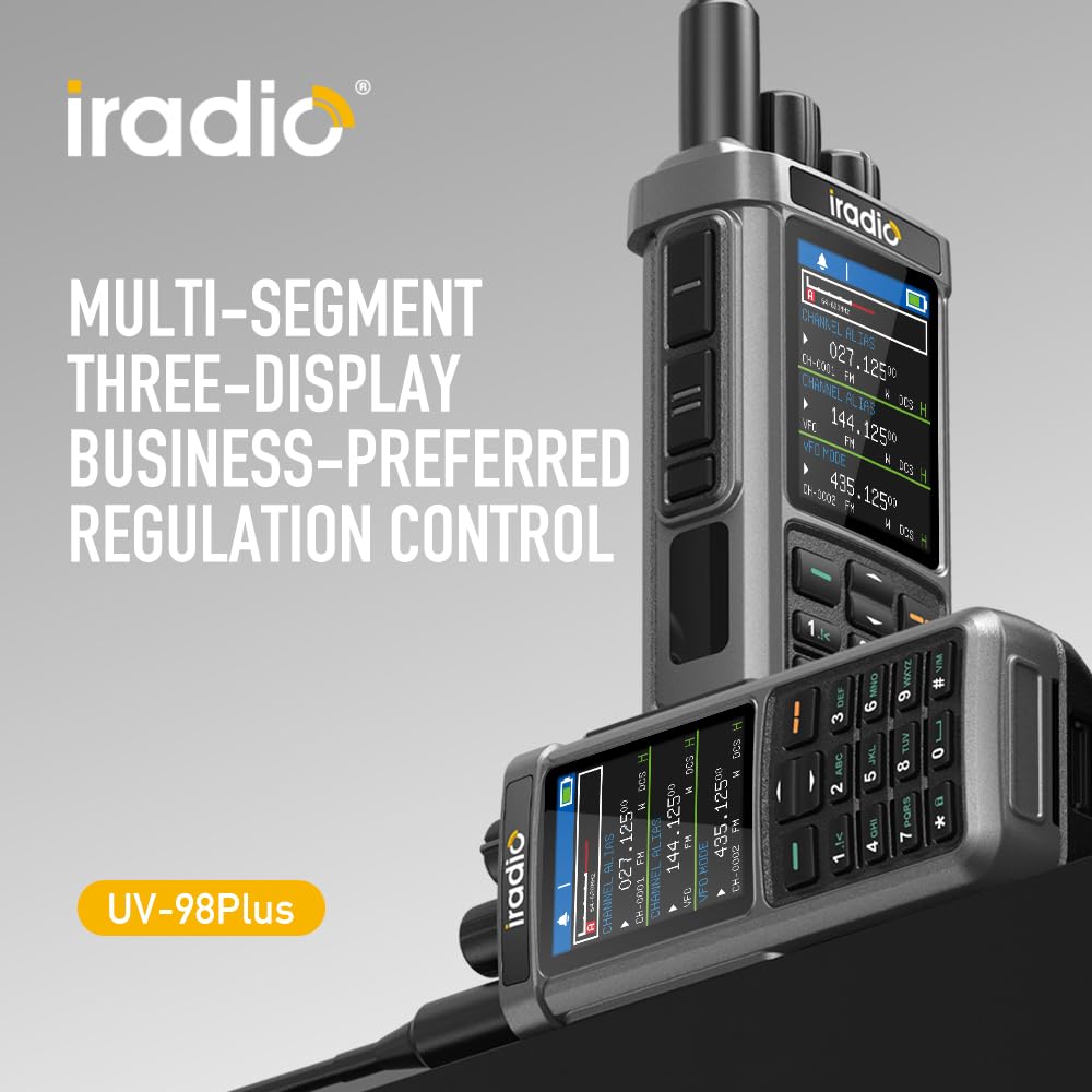 Amazon.com: Iradio UV-98 Plus - Walkie Talkie multibanda de largo