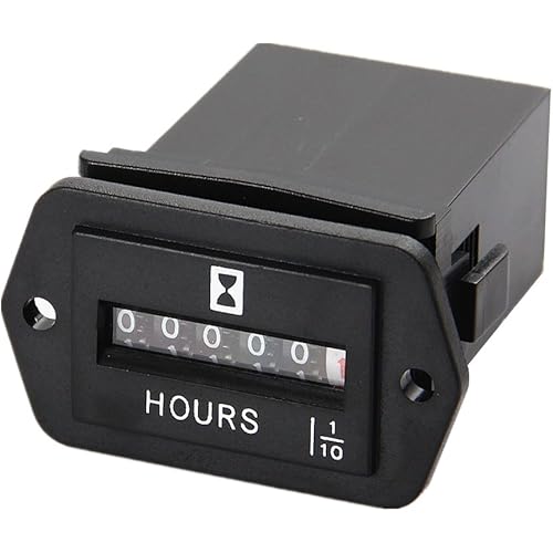AIMILAR Mechanical Hour Meter AC 110V-250V for Small Engines, Boats, Generators and More - 6 Digit Display with Easy Installation and High Accuracy