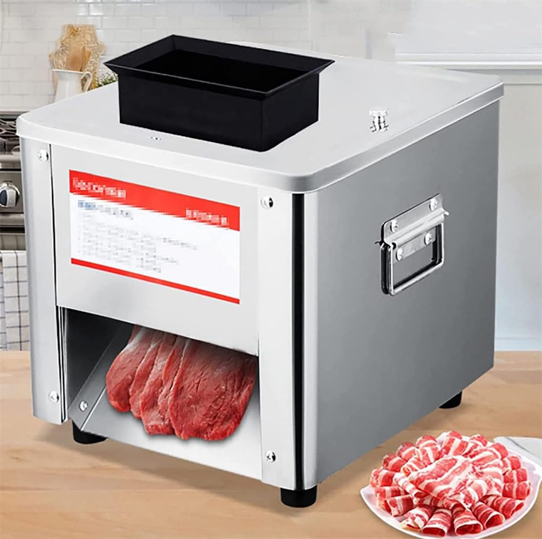 ASerZenith Electric Meat Cutter With Stainless Steel Blade - Efficient Slicing, Dicing, And Shredding For Various Meats,2.5Mm