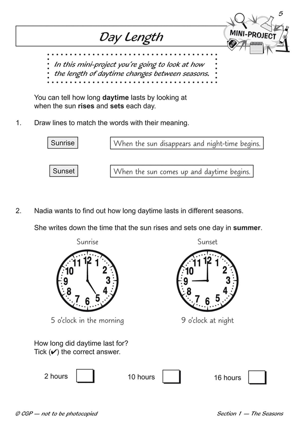 KS1 Science Year 1 Workout: Plants & the Seasons