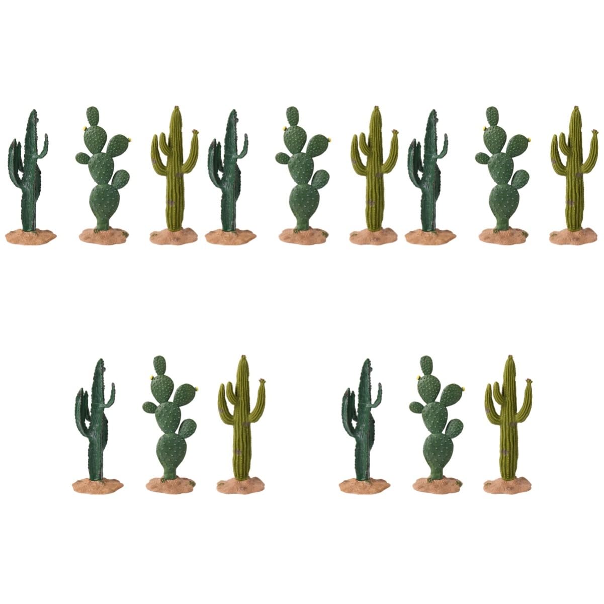 Ciieeo Lot De 5 Cactus Artificiels Réalistes Figurines De Cactus Artificiels Entretien Facile pour La Maison Et Le Bureau 3 Pièces X 5