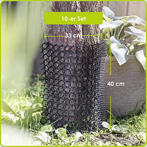 Homarden Katzenschutzmatte - Katzen Barriere Set (10 Stück) 40 x 33 cm Quadrat - Scat Mat mit 2,5 cm Kunststoffspitzen, Schutzmatte für Katzen, 4 m Reichweite, für innen und außen geeignet