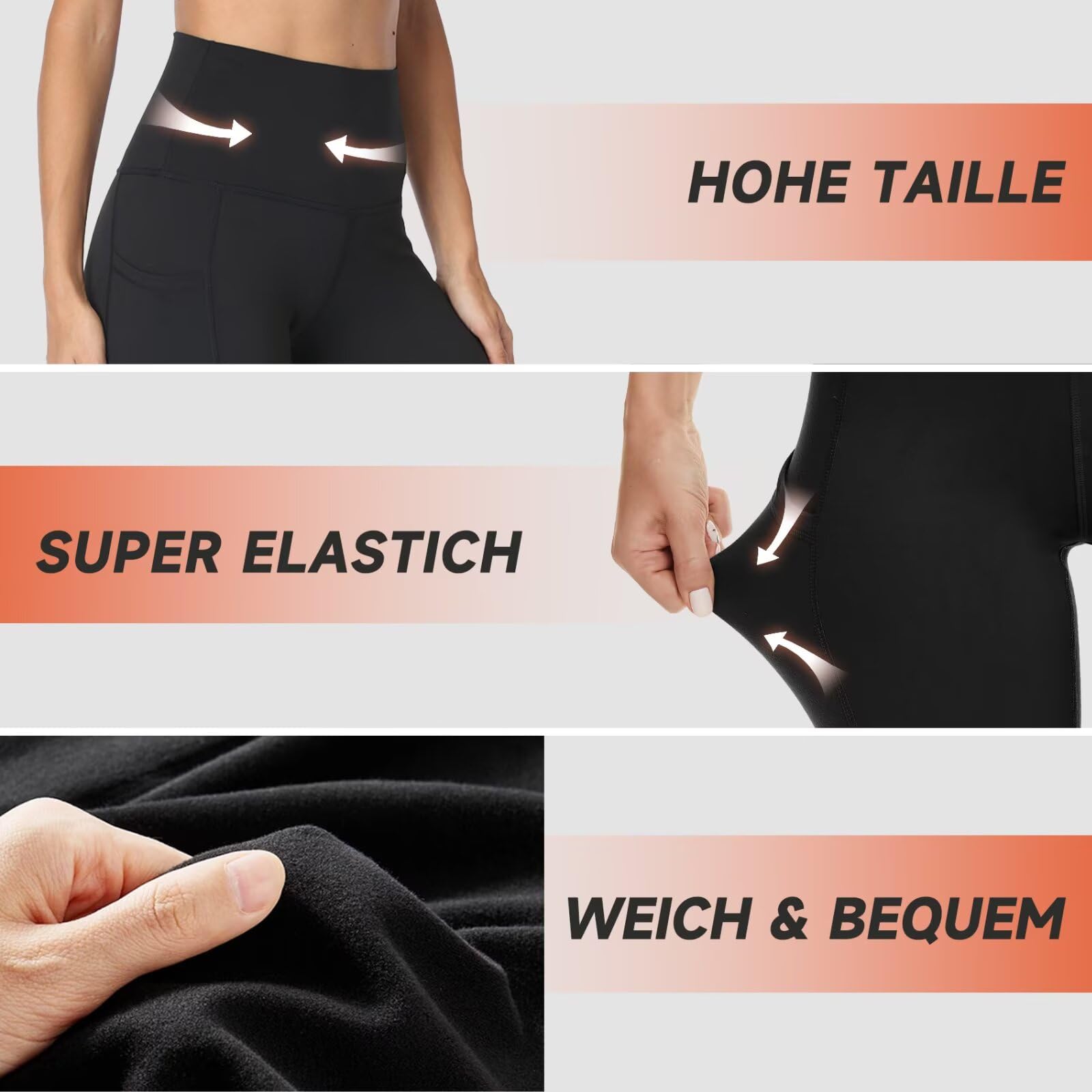 Gayhay Legging de sport pour femme - Taille haute - Avec poches - Opaque - Pantalon de sport long - Pantalon de course pour le sport, le yoga, la gym