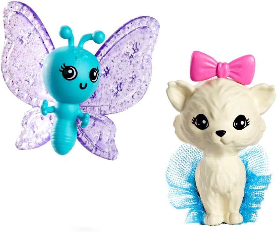 Barbie Doll with 2 Fantasy Pets & Dress, “Malibu” Doll Inspired by the Movie a Touch of Magic, 7-inch Long Hair