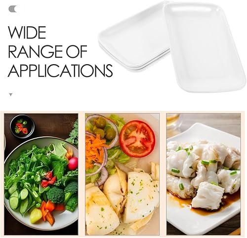 Miniatura 8 de Hemoton 4 platos rectangulares de ensalada de 7.5 pulgadas, platos de postre de melamina, bandeja para servir aperitivos para cenas de sushi de