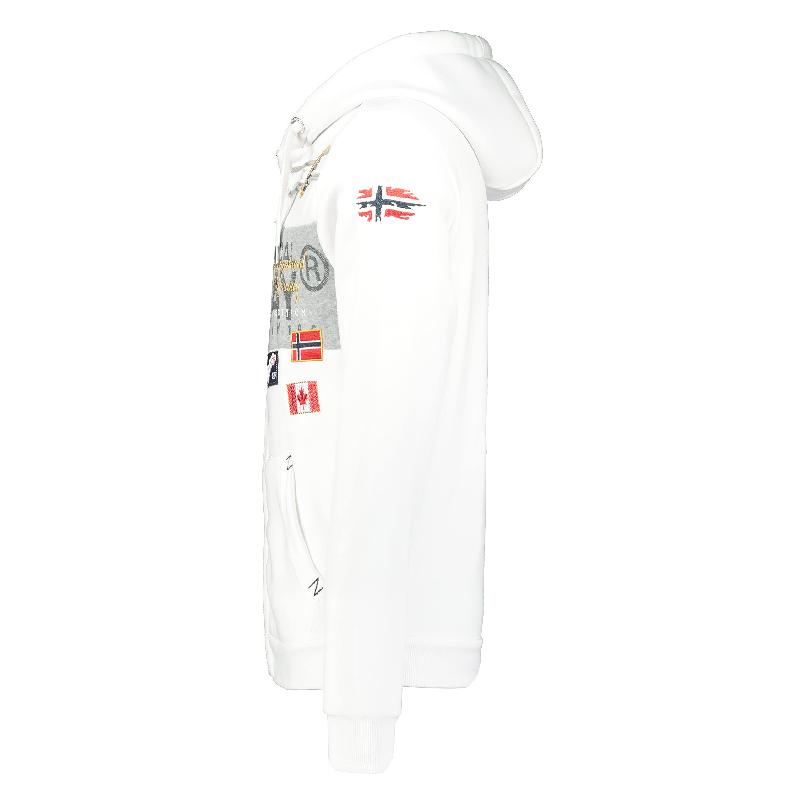 Geographical Norway GARADOCK Men - Felpa con Zip da Uomo - Felpa in Cotone da Uomo - Felpa con Cappuccio Giacca A Manica Lunga - Felpa con Cappuccio Sport Casual Tasche Tessuto Traspirante