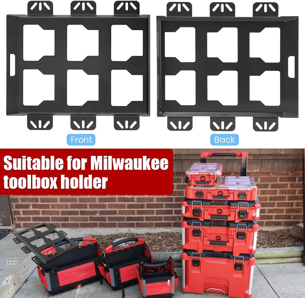 Mounting Plate Compatible with Milwauke-e Packout, 50Lbs Load Capacity for Tool Storage and Organization System(COLOR:Black)
