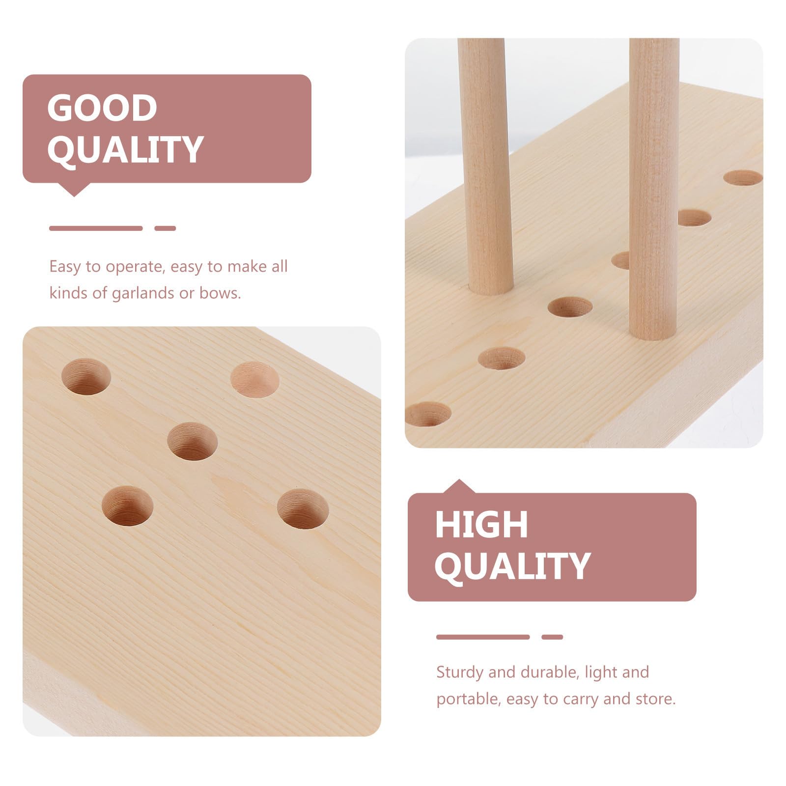 BESPORTBLE 3 Sets Holz Schleifenmacher mit Abgerundeten Ecken für