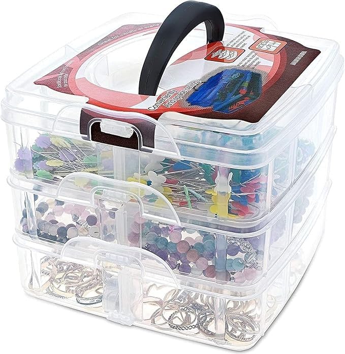 Jewellery Organisers Plastic 3 layer 18 Grid Square Portable Transparent Storage Detachable Box Organizer Case for jewelry sewing button earrings Hair (Transparent) PACK-1|DEV-P263-picture-37