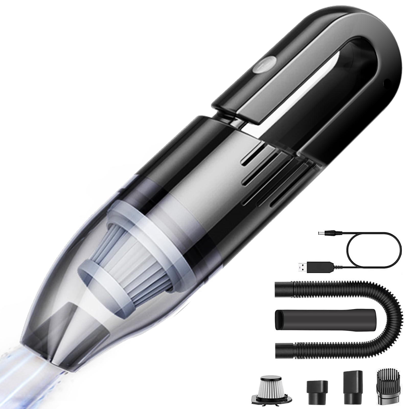 Cordless Vacuum Cleaner Mini Portable Handheld Car Seat Hoover 9000PA Powerful Suction Hand Vac Wet Dry Rechargeable Lightweight Home Office Keyboard Carpet Pet Dog Hair Cleaning USB Charging