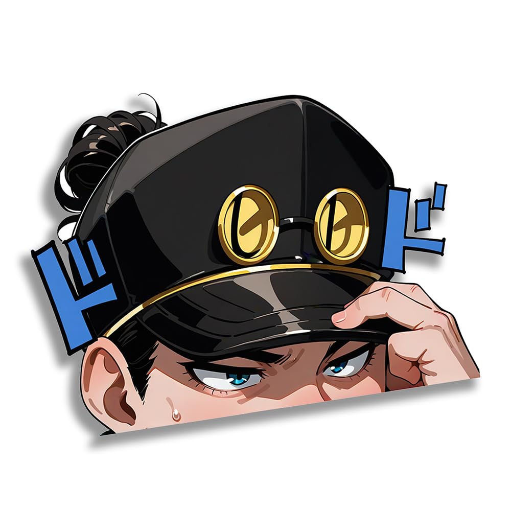 EARLFAMILY 5.1'' Cartoon Hat Boy Peeker Car Stickers Funny Vinyl Car Wrap Car Goods Wall Window Laptop Decals Waterproof Ca Decoration