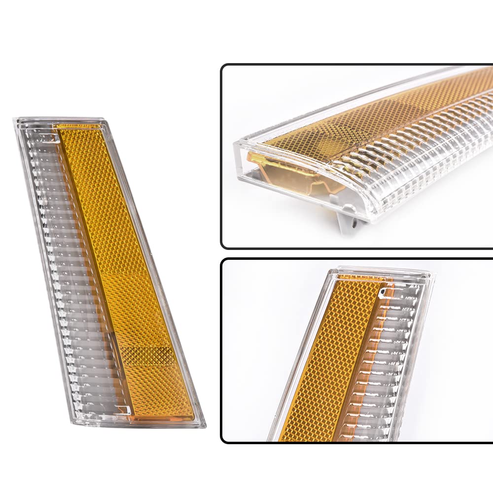 Clear/Amber Side Marker Turn Signal Lamp Lens Pair For 1978-1979 Chevy Malibu & El Camino