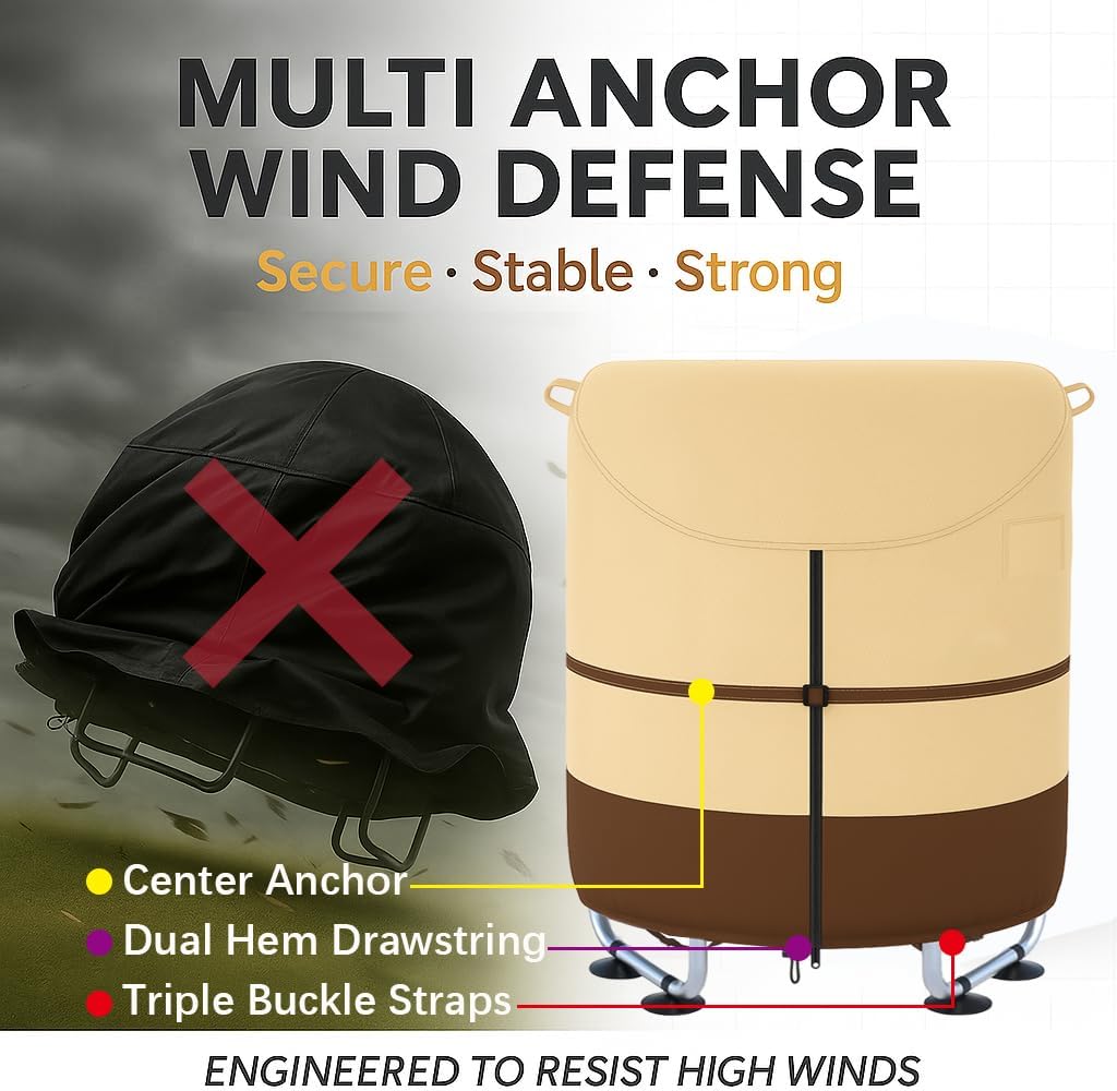 60" Mini Trampoline Cover for Kids, Round Trampoline Cover Heavy-Duty 600D Outdoor Trampoline Shade Cover Waterproof