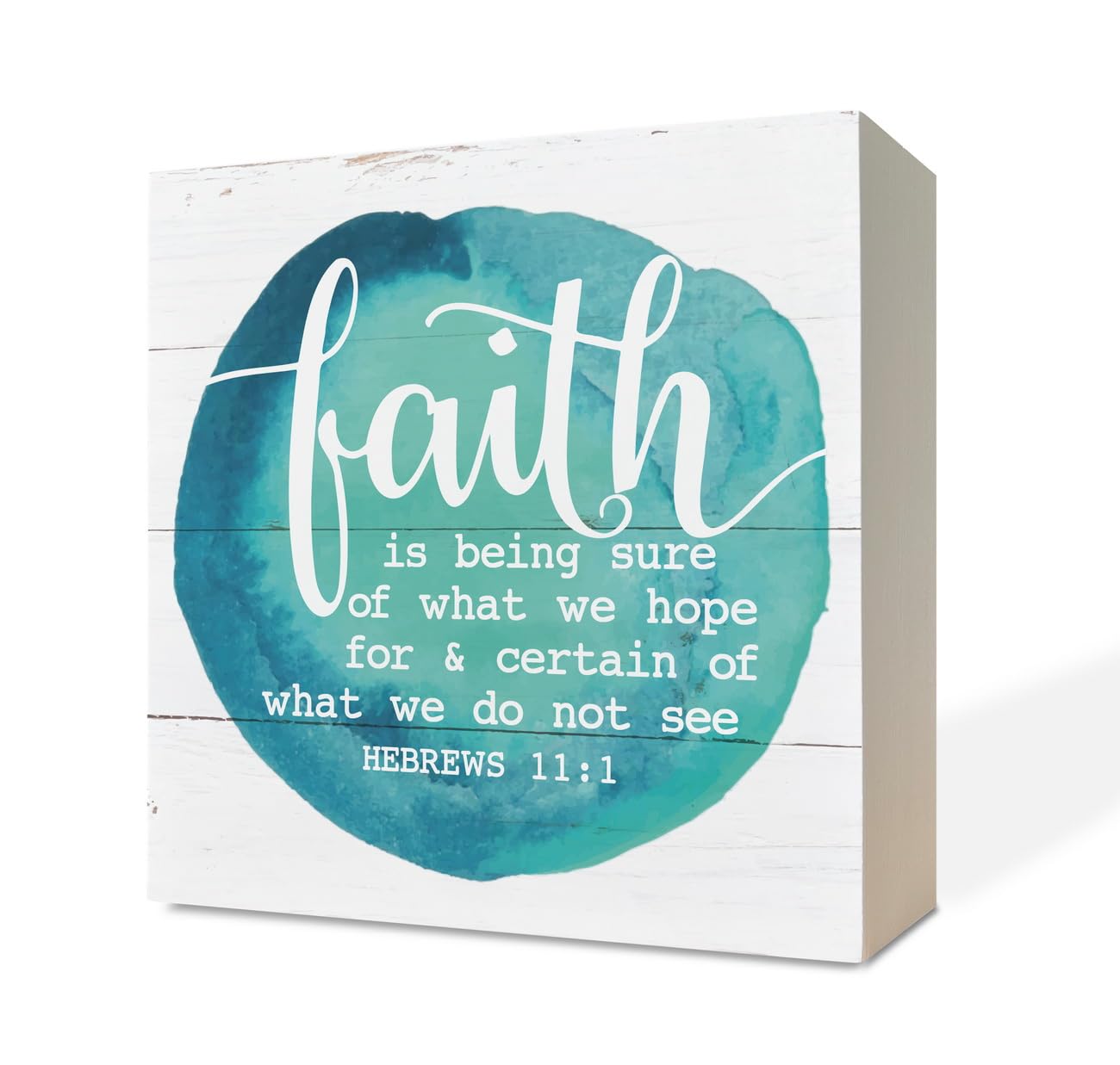 Christian Sign, Wooden Box Sign Desk Decor, Bible Verse Wood Sign, Inspirational Encouragement Christian Table and Home Decor, Religious Gift, Faith