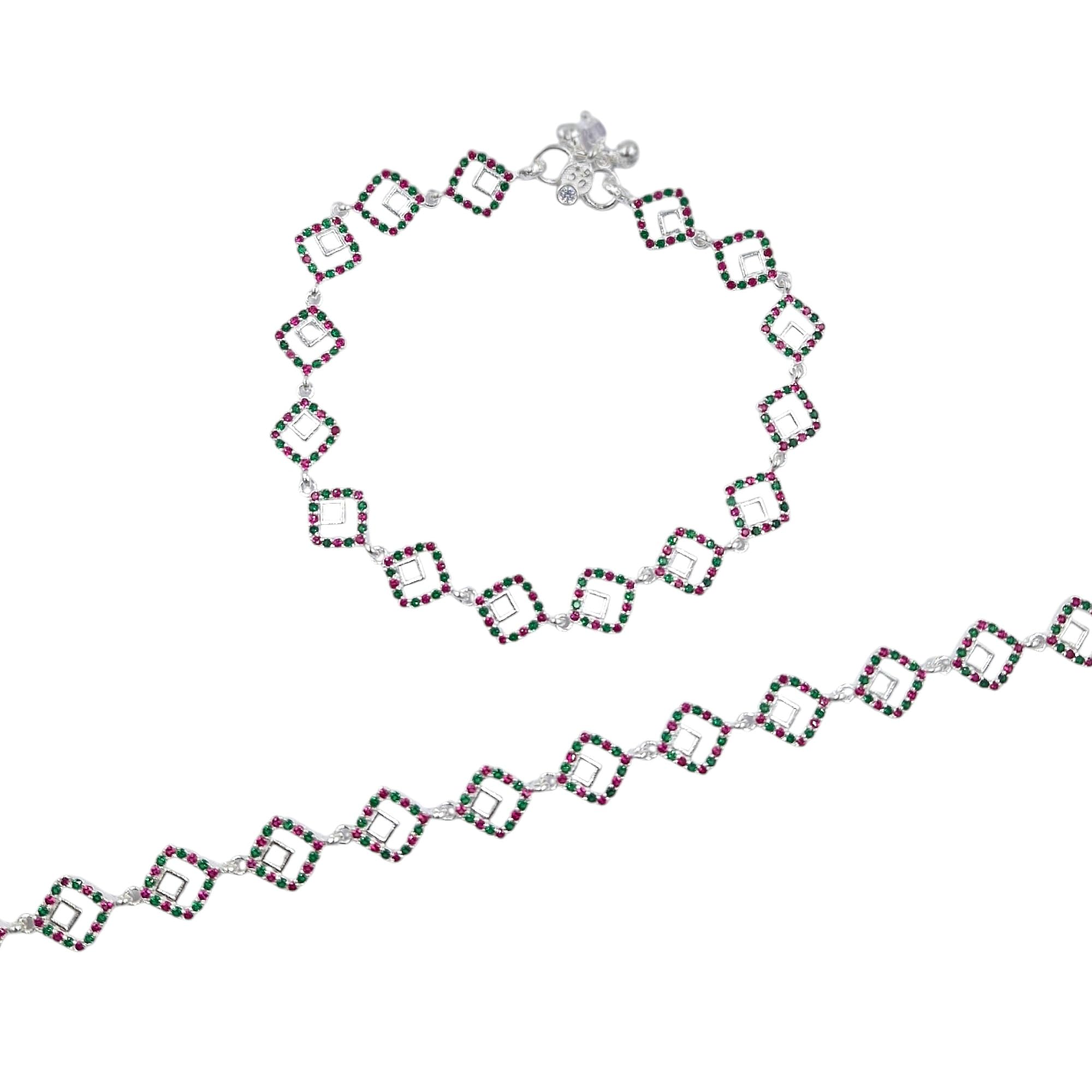 shree shobha collection Silver Anklet Chandi Ki Payal Size 10.5 inches-picture-47