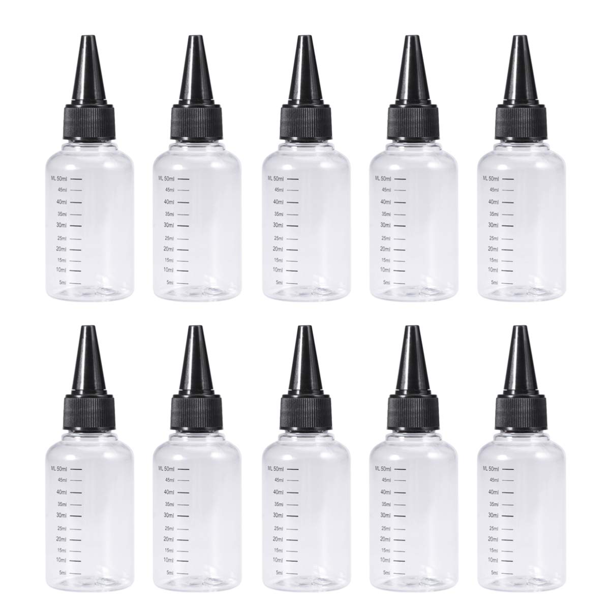 10Pcs Plastic Dropper Bottle Clear Empty Bottle Measurements Bottle E Liquid Bottle Portable Refillable Home Travel 60Ml