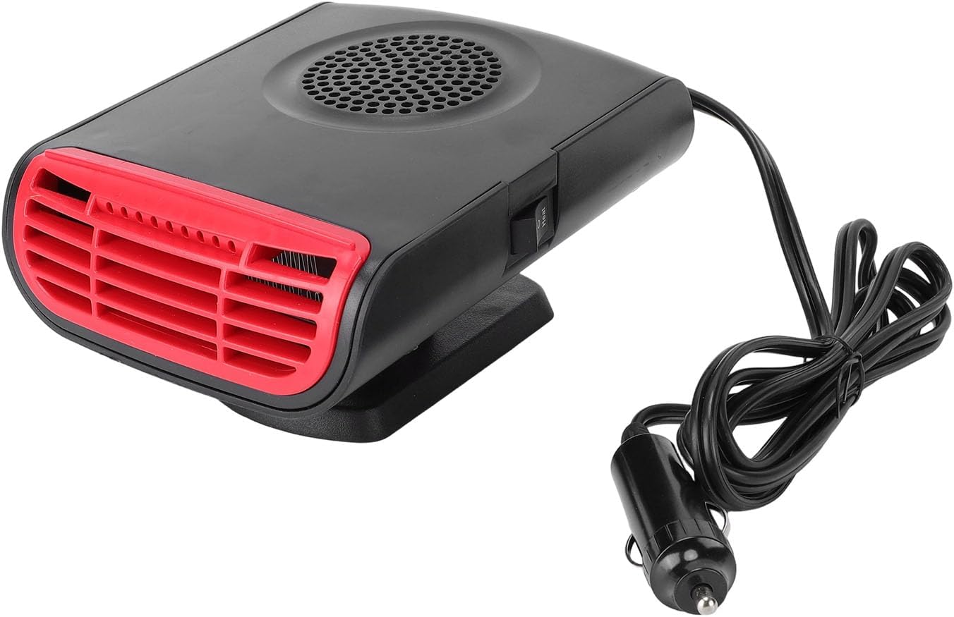 ViaGasaFamido Portable Car Heater 12V 150W Fast Heating Defroster Defogger for All Vehicles ABS 360 Degree Rotatable Windshield Heater for Travel Camping