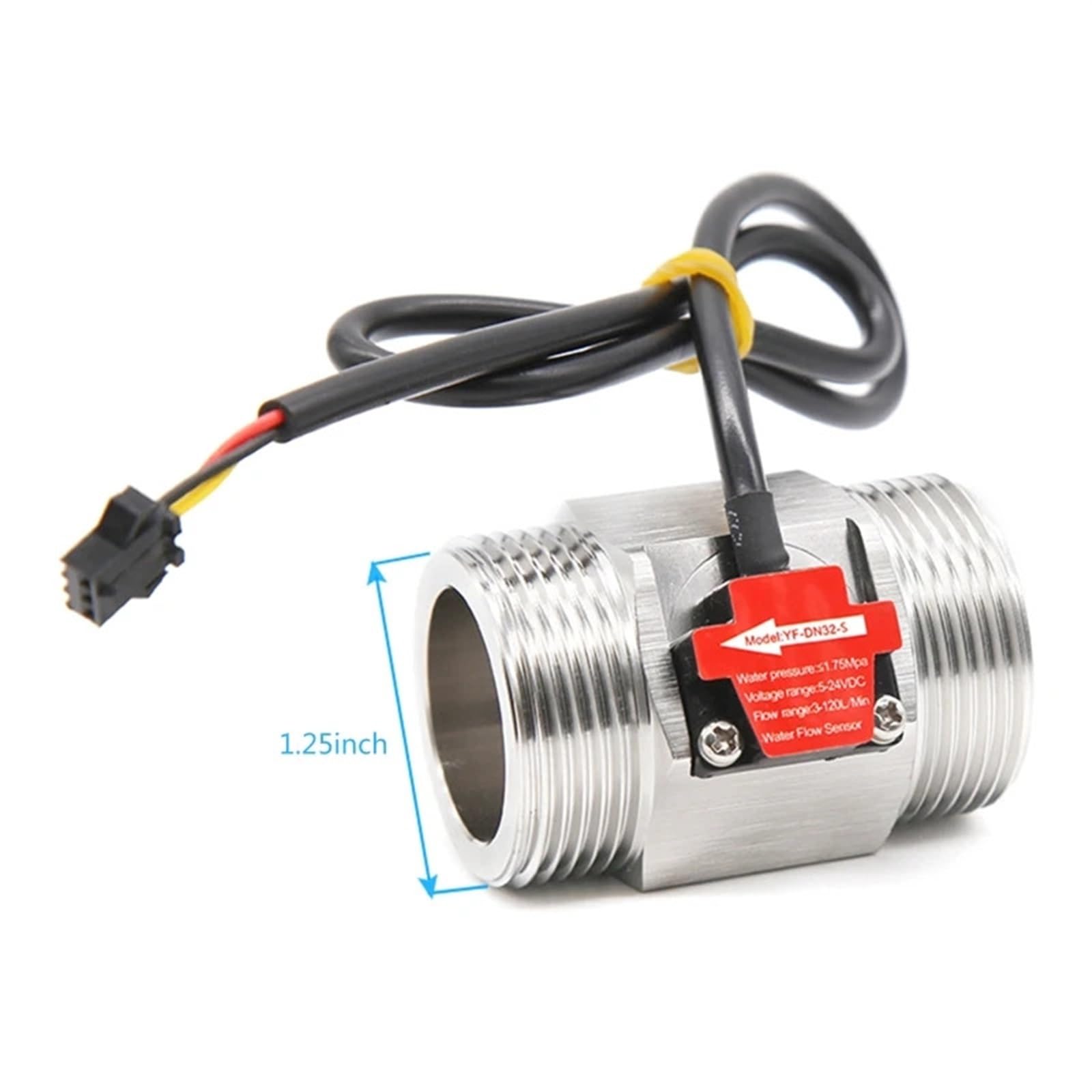 Flow Sensor Meter Digital Pipeline Water Flow 1.25 
