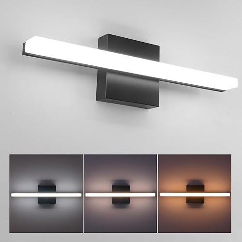 Lámpara LED de tocador de baño de 16 pulgadas, 3 colores de temperatura sobre el espejo, lámpara de iluminación moderna para interiores, aplique de