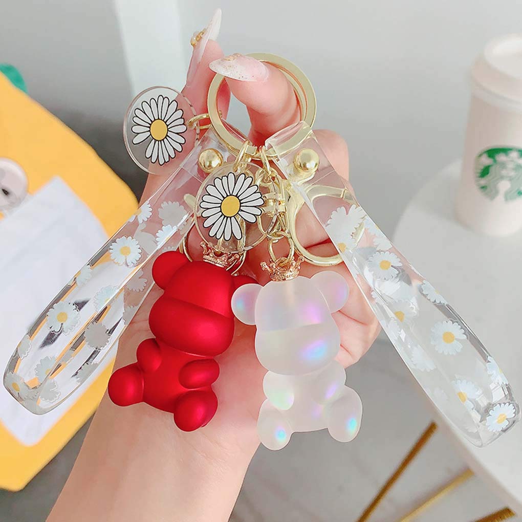 Amazon.co.jp: キーホルダー,かわいい透明アクリルクラウンクマ