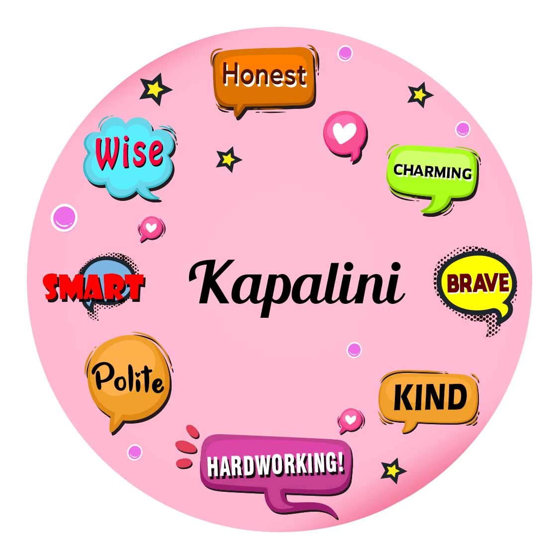 ARTBUG Kapalini Name Customizable Stylish Fridge Sticker Magnet - Personality Trait Quotes - Happy Birthday Gift for Friend, Son, Daughter, Kids, Husband, Wife
