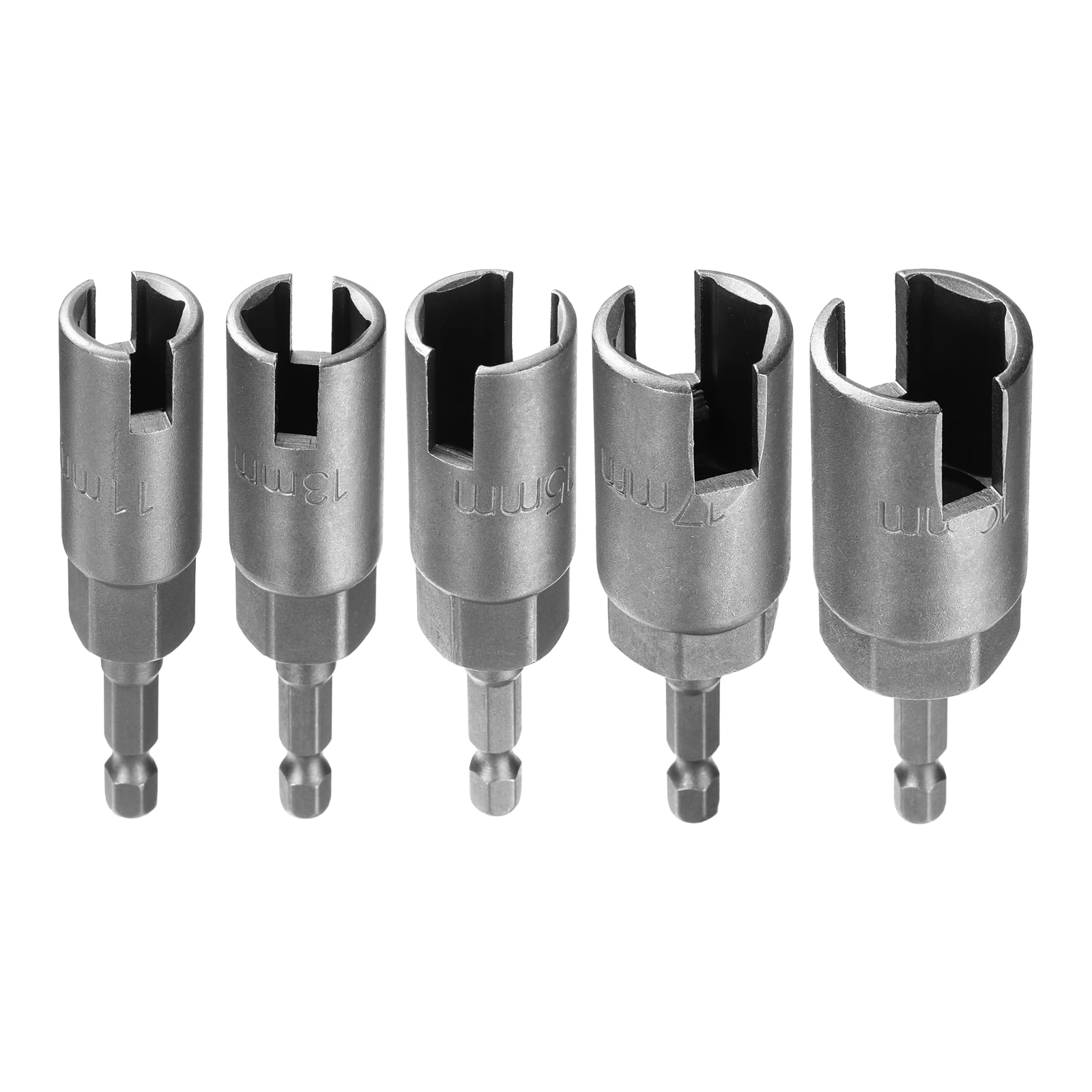 HARFINGTON Juego de 5 destornilladores de tuerca de mariposa H11/13/15/17/19 de 11 mm/13 mm/15 mm/17 mm/19 mm, métrico de 6 puntos, vástago hexagonal de 1/4 pulgadas, ranura profunda, llave de tuerca