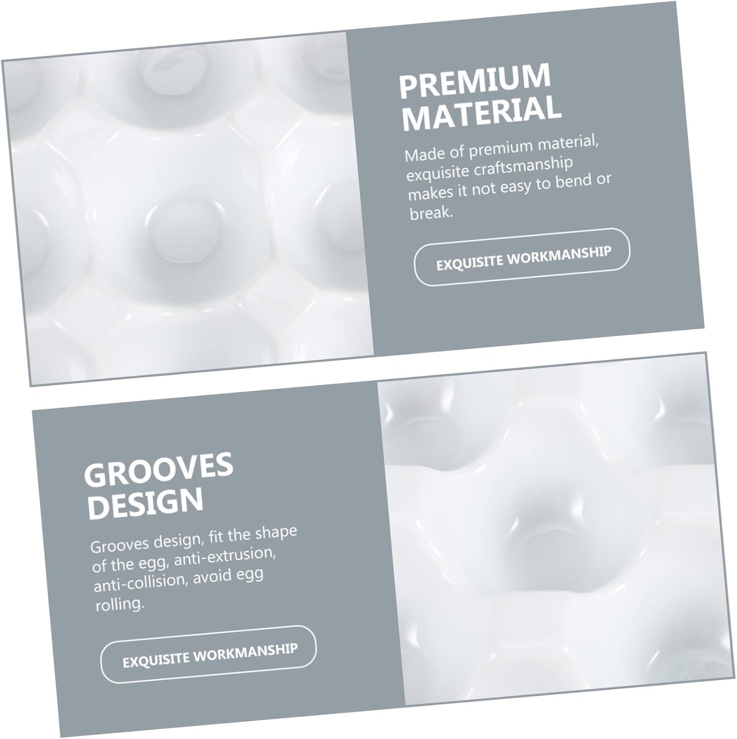 12-Grid Ceramic Egg Tray for Refrigerator Fresh-Keeping Egg Storage Holder White Box Lid for Cooking and Steaming